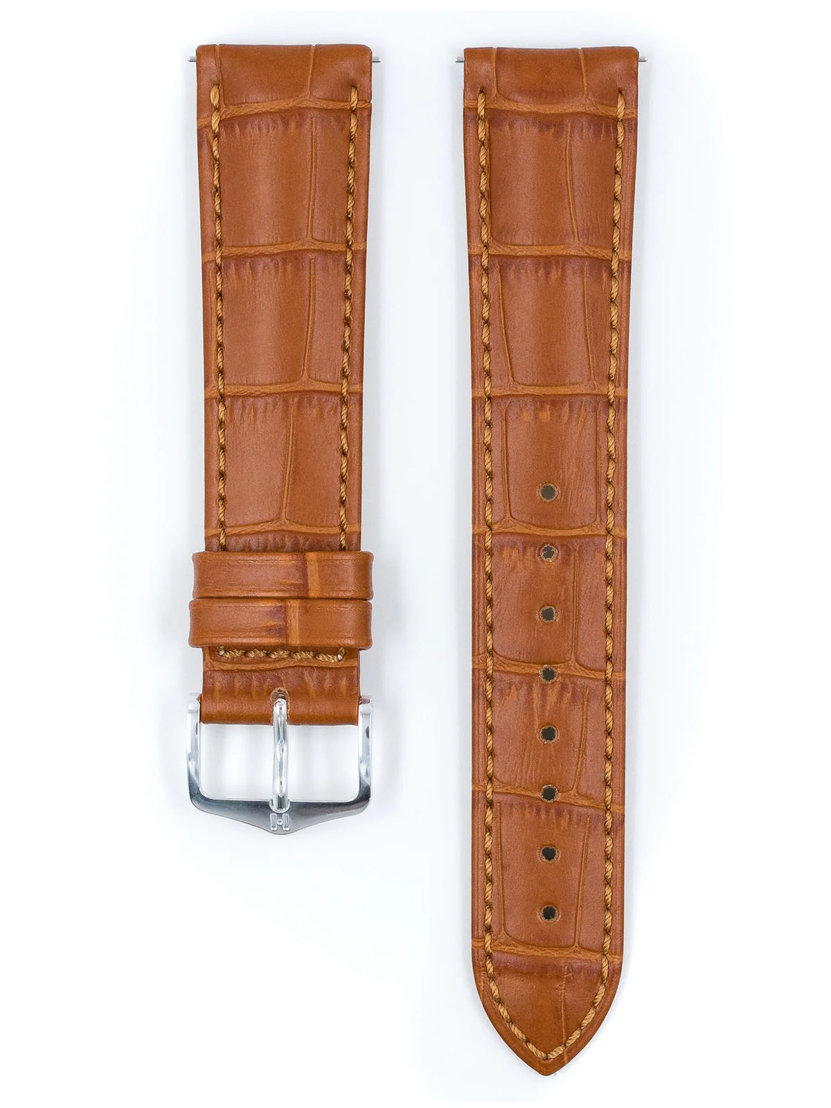 Hirsch DUKE Honey Alligator-Grain Leather Watch Strap
