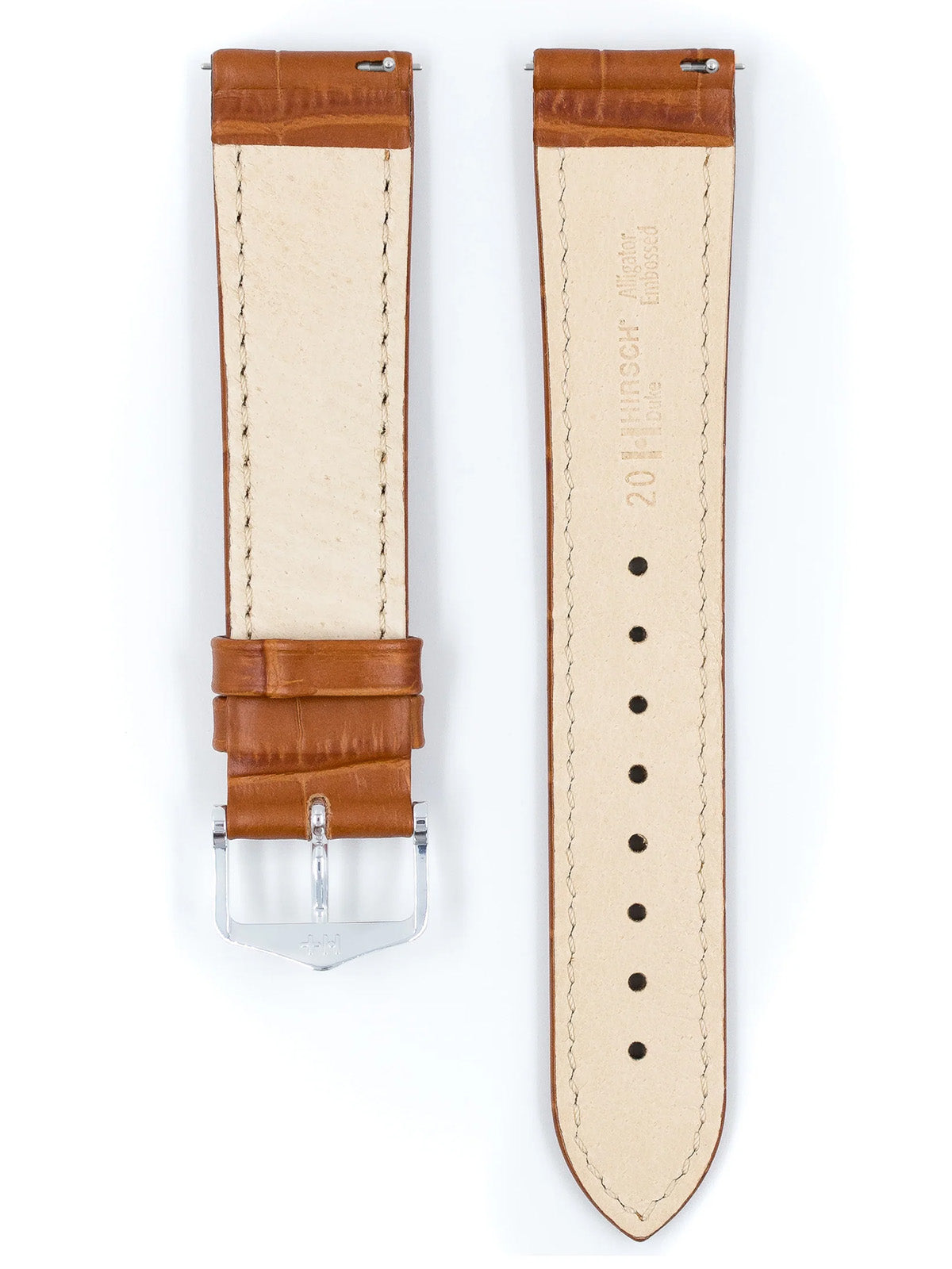 Hirsch DUKE Honey Alligator-Grain Leather Watch Strap