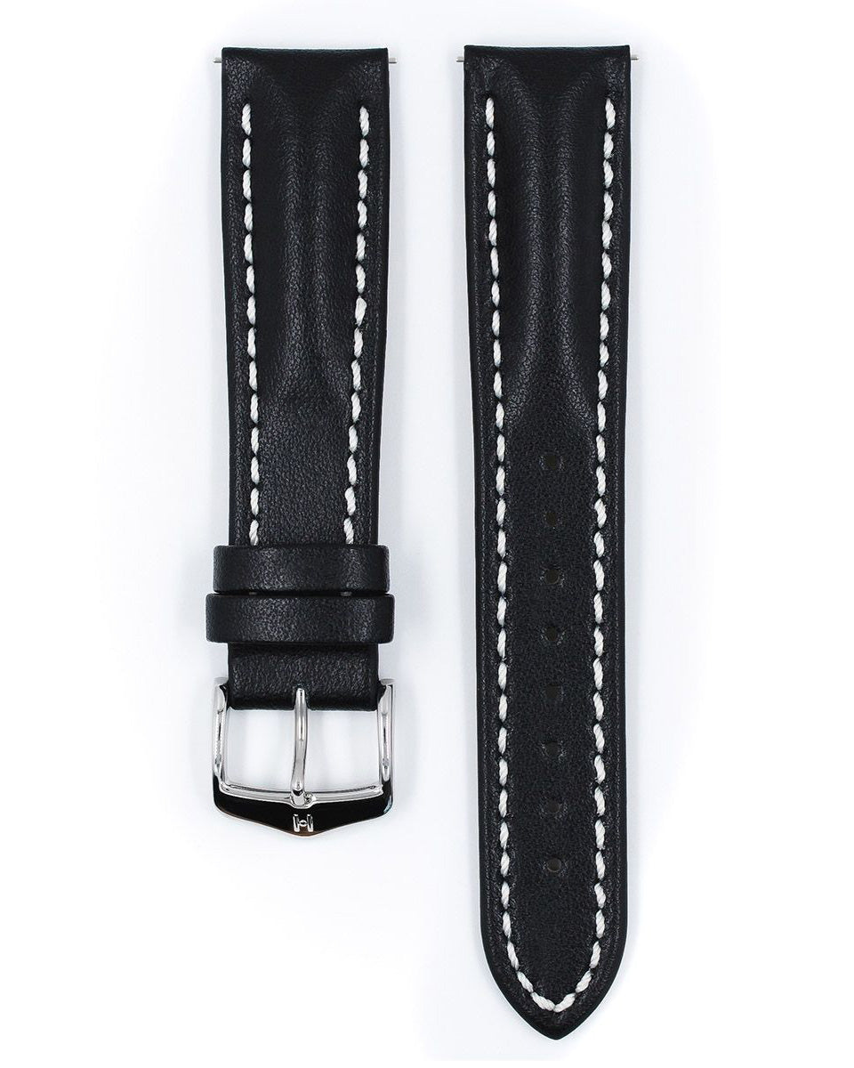 Hirsch Heavy Calf Black Water-Resistant Watch Strap