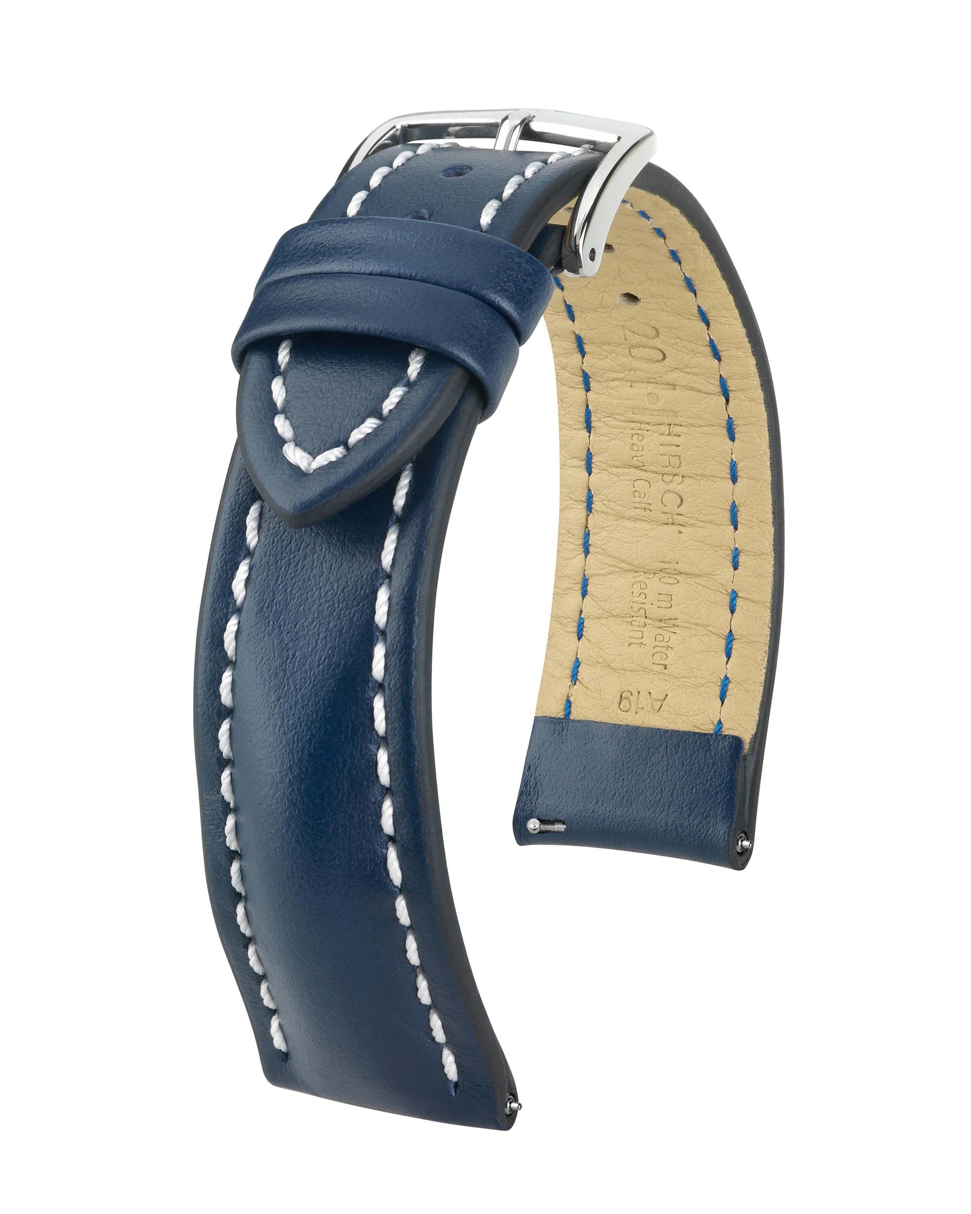 Hirsch HEAVY CALF Blue Water-Resistant Watch Strap