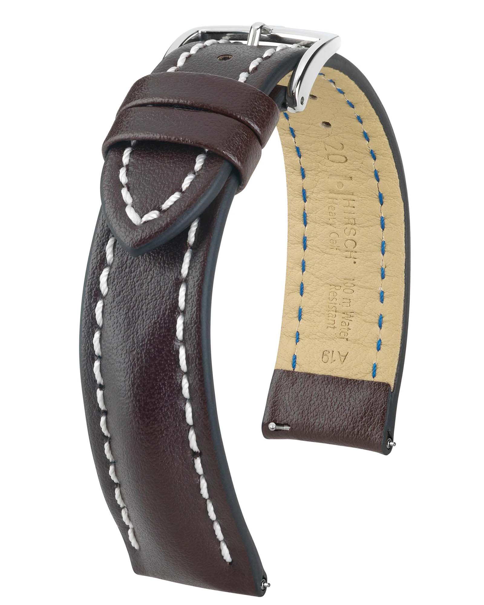 Hirsch HEAVY CALF Brown Water-Resistant Watch Strap