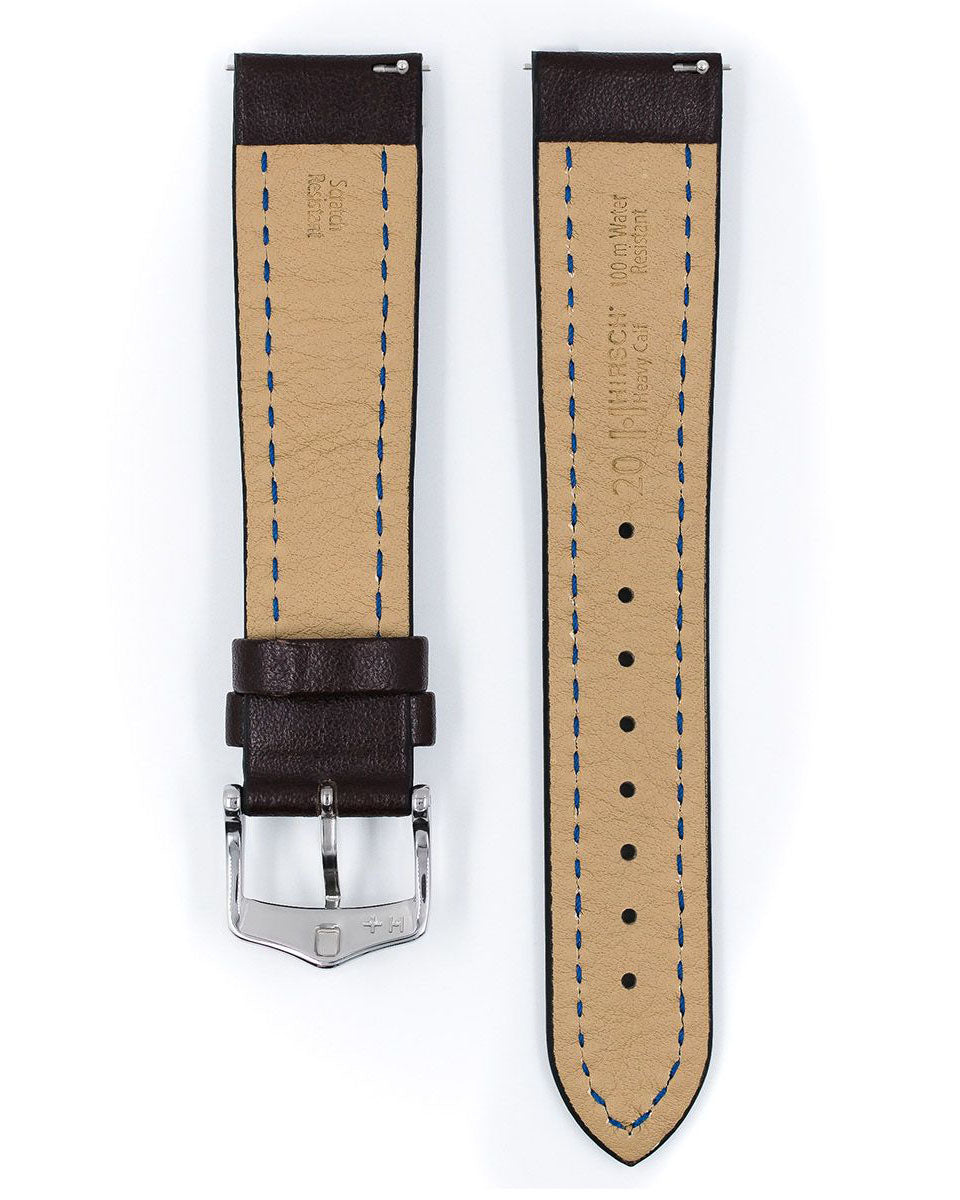 Hirsch HEAVY CALF Brown Water-Resistant Watch Strap