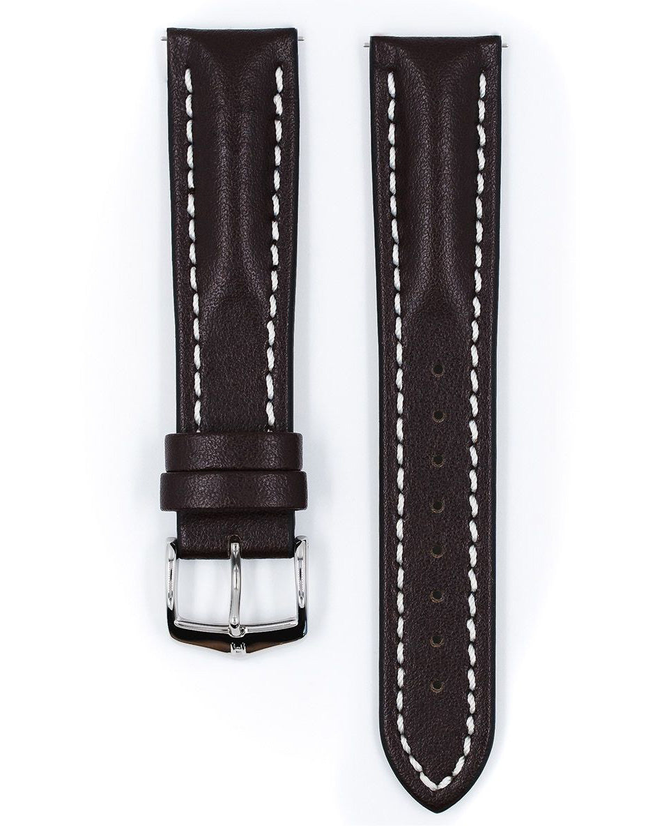 Hirsch HEAVY CALF Brown Water-Resistant Watch Strap