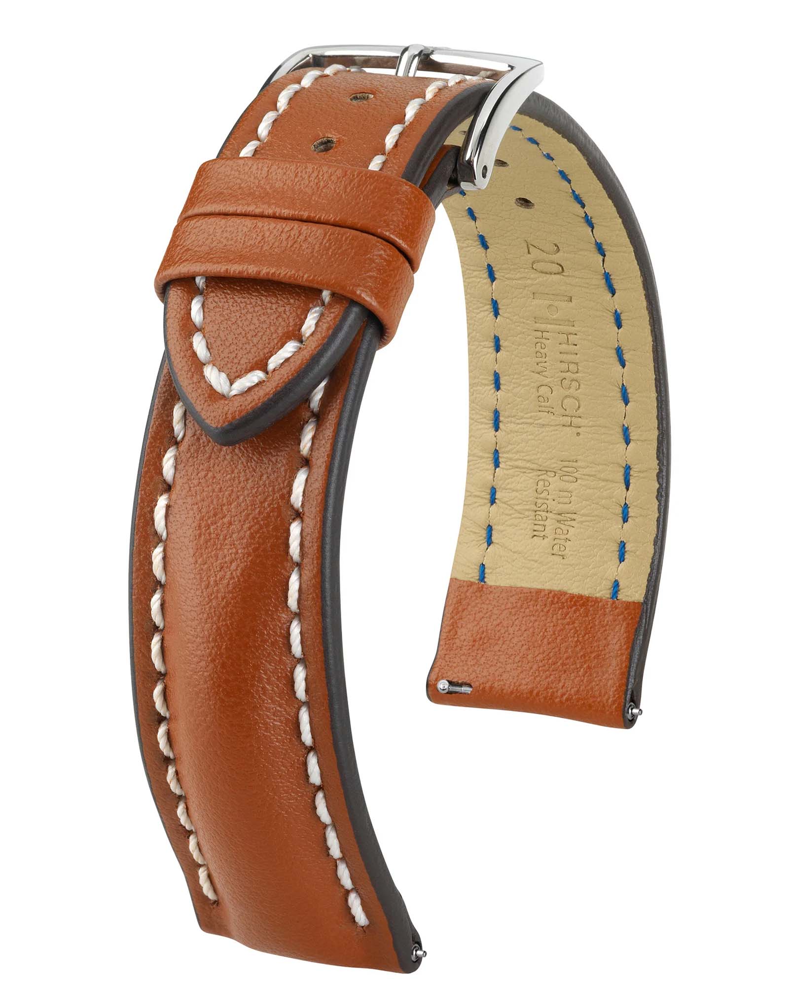 Hirsch HEAVY CALF Gold Brown Water-Resistant Watch Strap