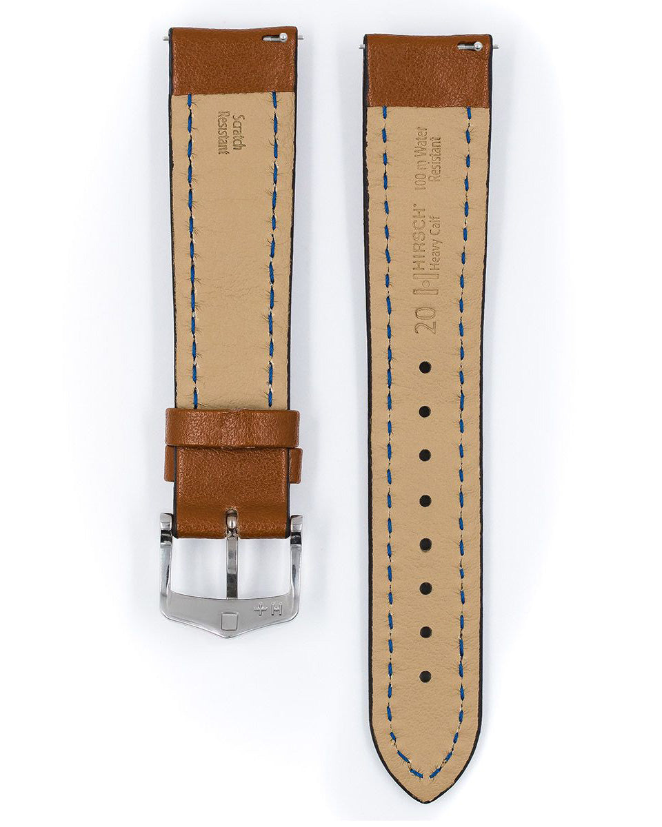 Hirsch HEAVY CALF Gold Brown Water-Resistant Watch Strap