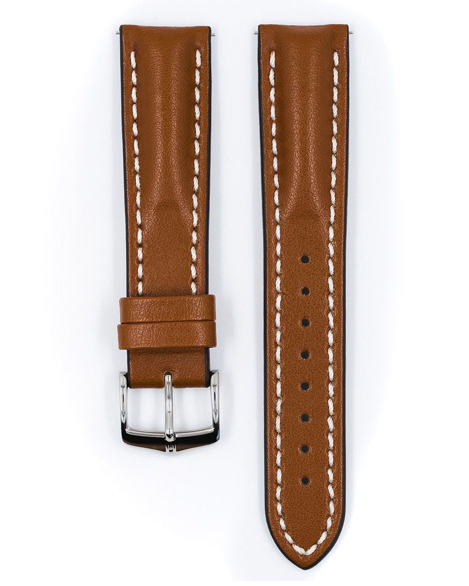 Hirsch HEAVY CALF Gold Brown Water-Resistant Watch Strap