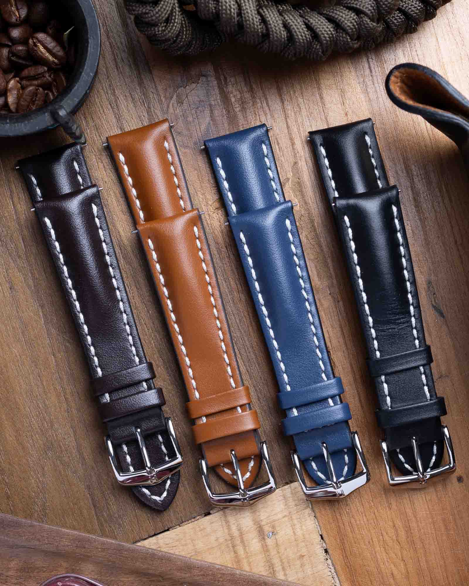 Hirsch Heavy Calf Black Water-Resistant Watch Strap