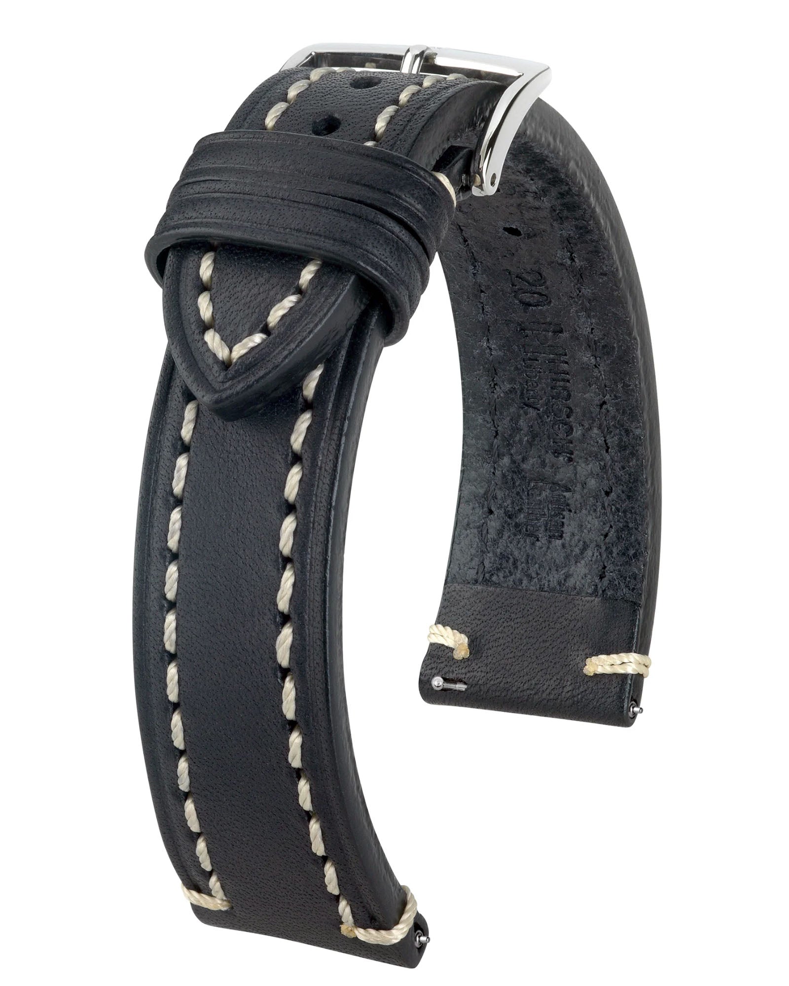 Hirsch Liberty Black Saddle Leather Watch Strap