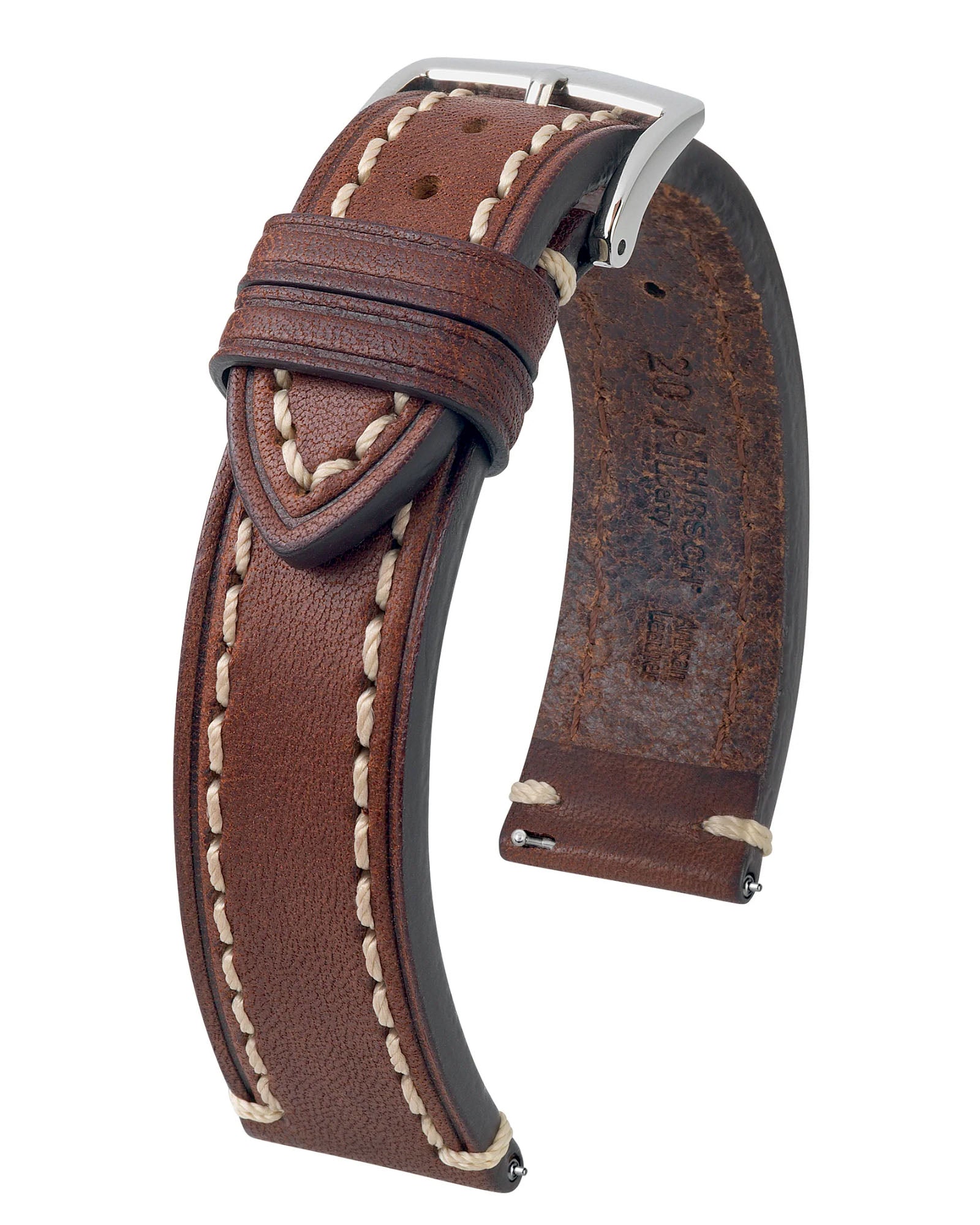 Hirsch LIBERTY Brown Saddle Leather Watch Strap