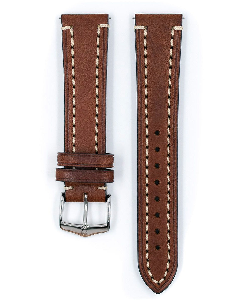 Hirsch LIBERTY Brown Saddle Leather Watch Strap