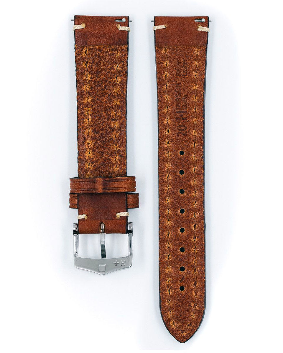 Hirsch LIBERTY Gold Brown Saddle Leather Watch Strap