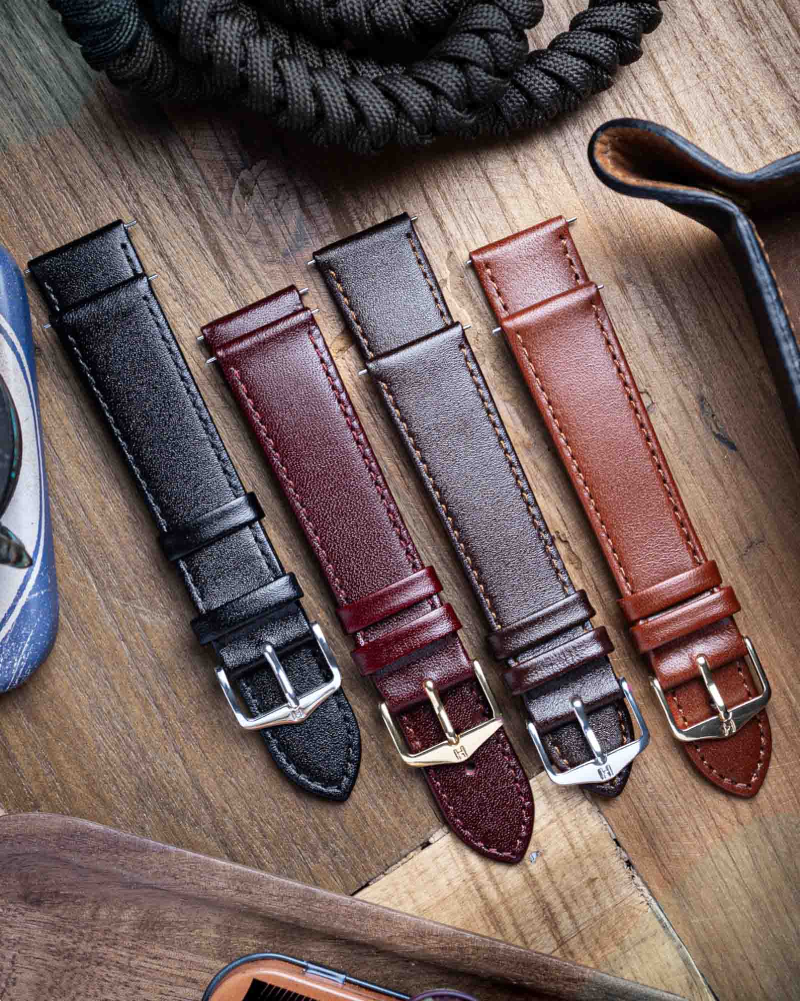 Hirsch OSIRIS Black Calf Leather Watch Strap