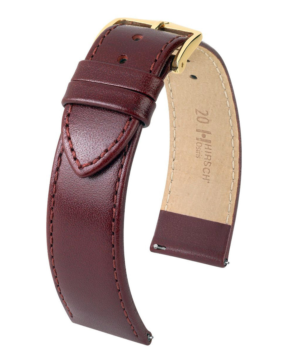 Hirsch OSIRIS Burgundy Calf Leather Watch Strap