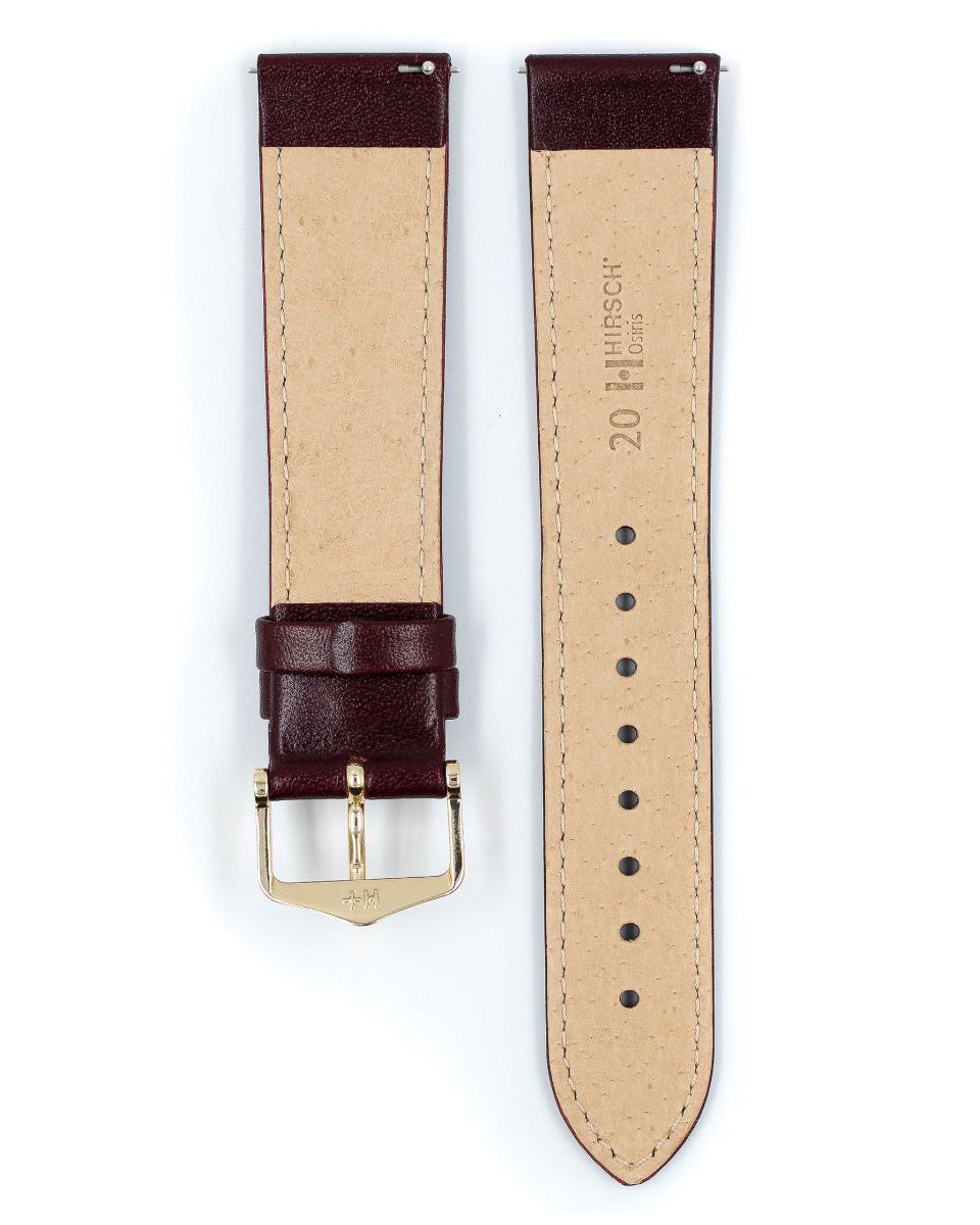 Hirsch OSIRIS Burgundy Calf Leather Watch Strap