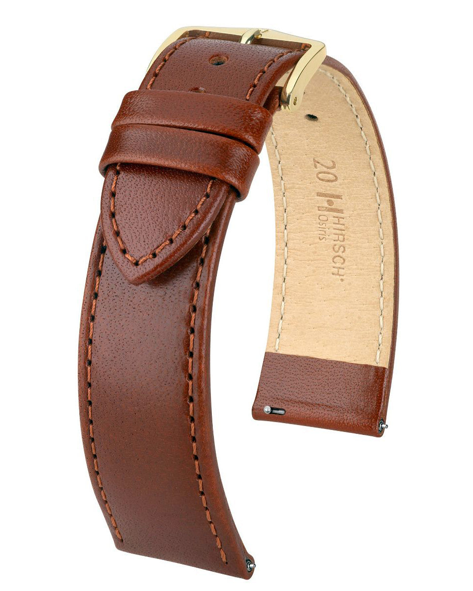 Hirsch OSIRIS Light Brown Calf Leather Watch Strap