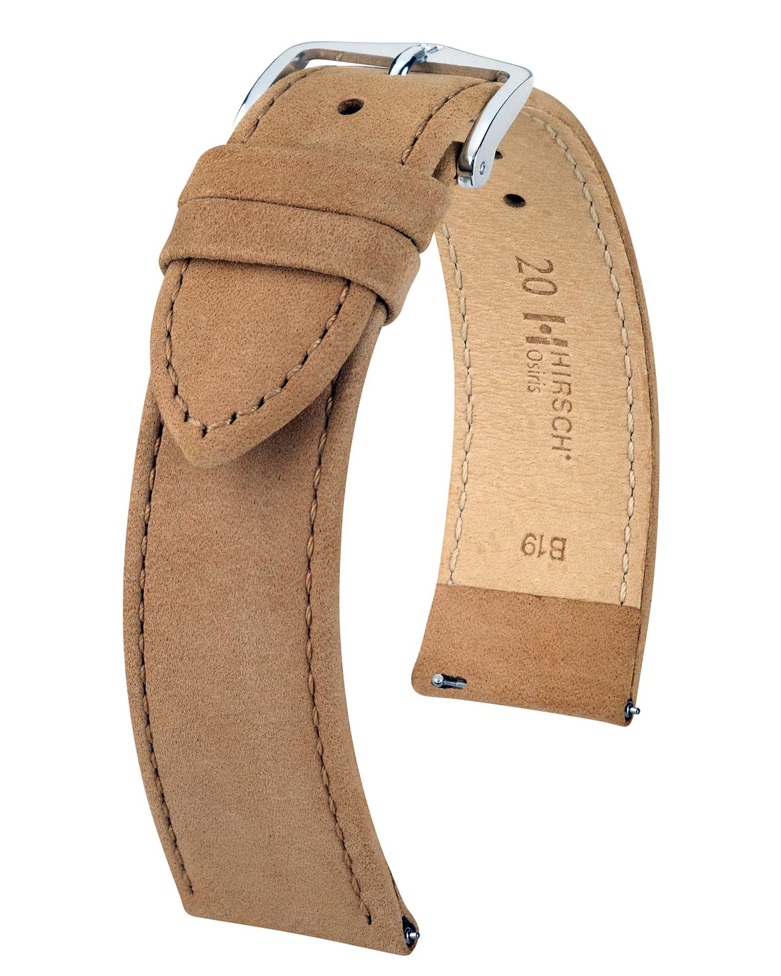 Hirsch OSIRIS Beige Nubuck Calf Leather Watch Strap