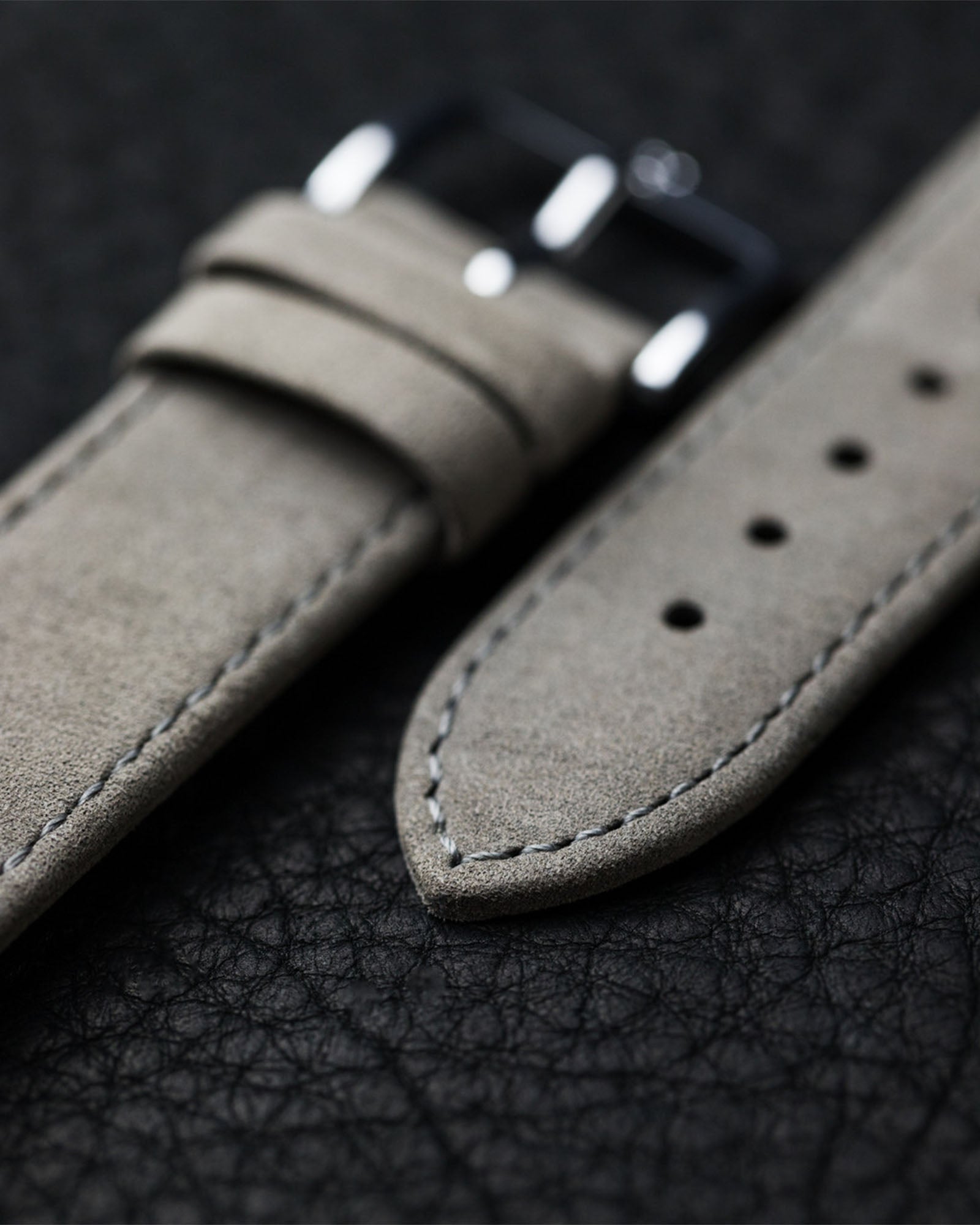 Hirsch OSIRIS Grey Nubuck Calf Leather Watch Strap