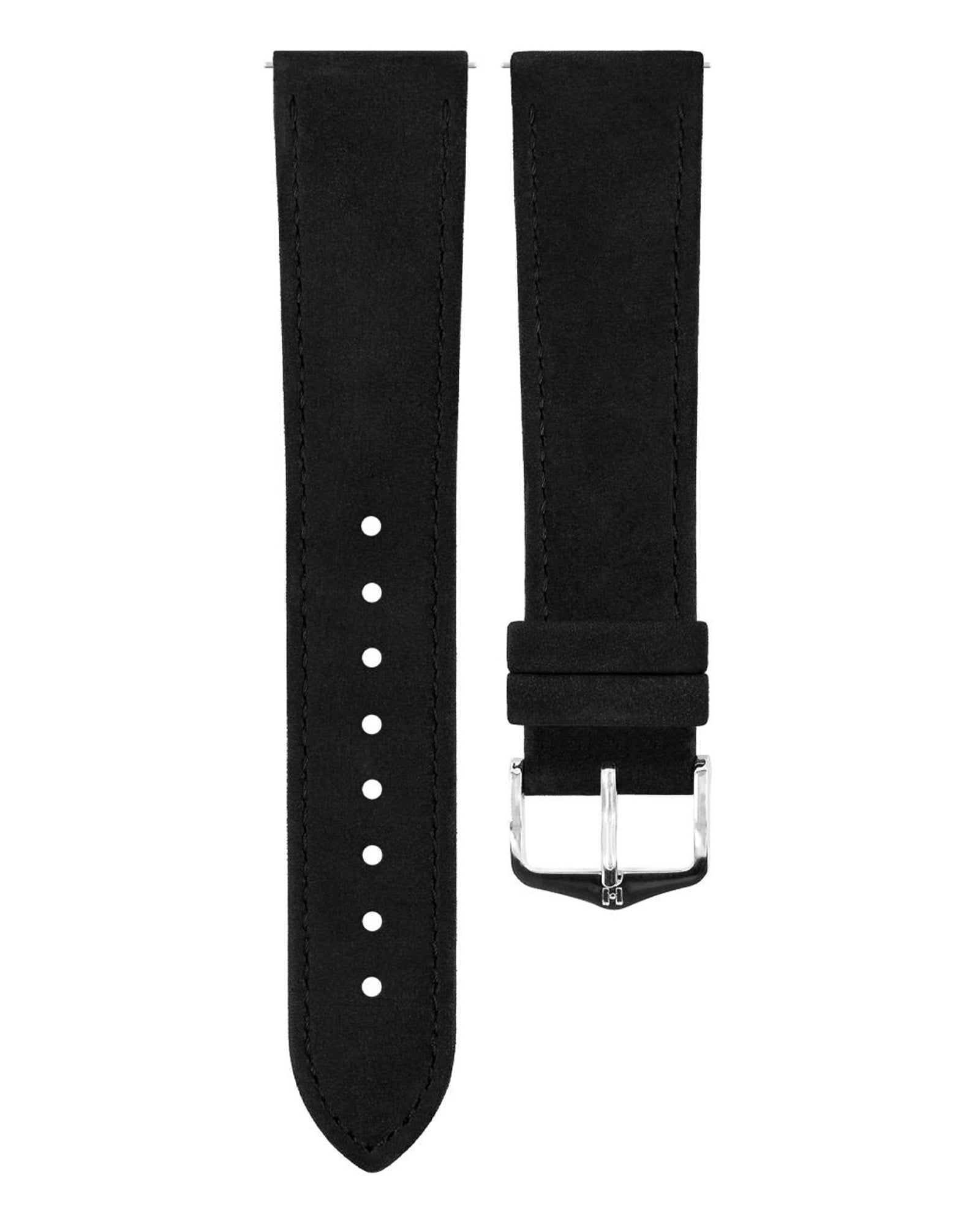 Hirsch OSIRIS Black Nubuck Calf Leather Watch Strap