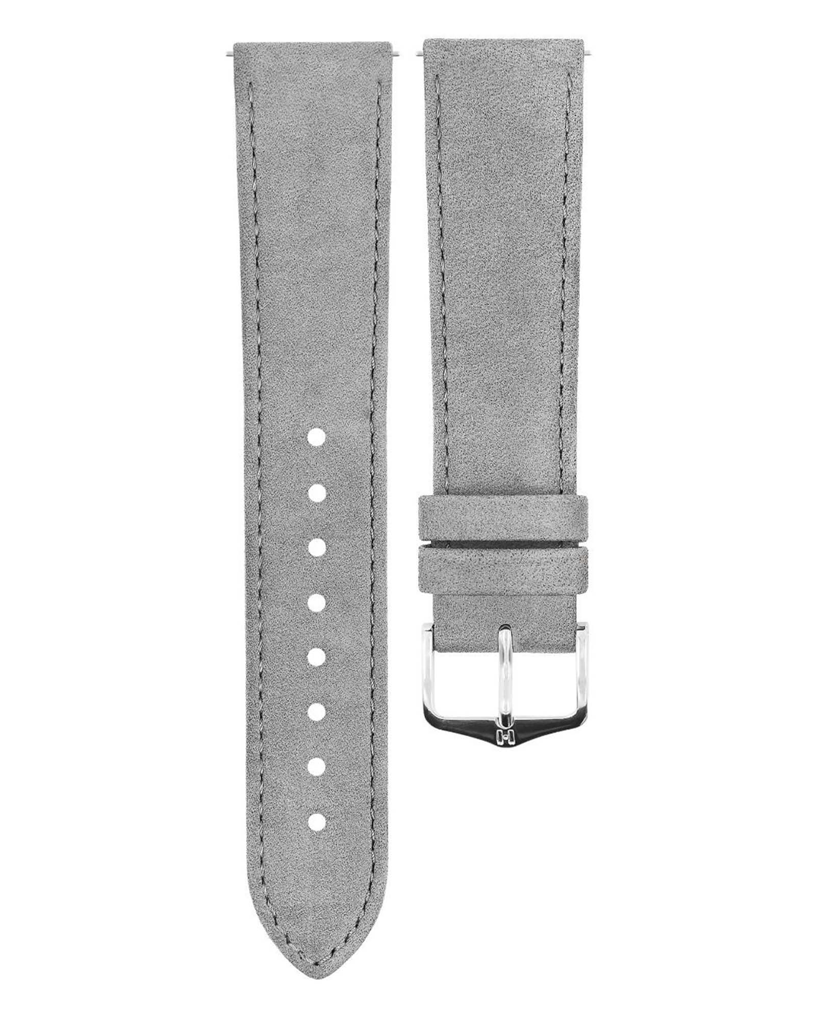 Hirsch OSIRIS Grey Nubuck Calf Leather Watch Strap