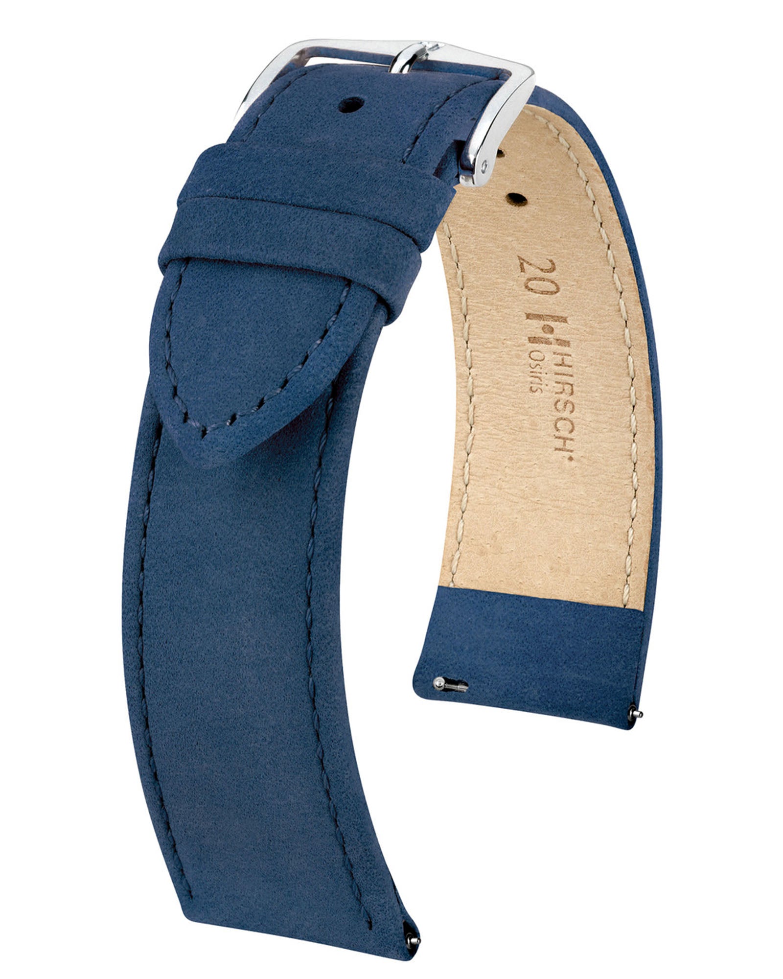 Hirsch OSIRIS Navy Nubuck Calf Leather Watch Strap