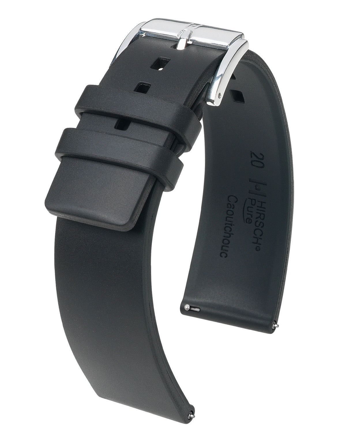 Hirsch PURE Natural Rubber Strap - Black