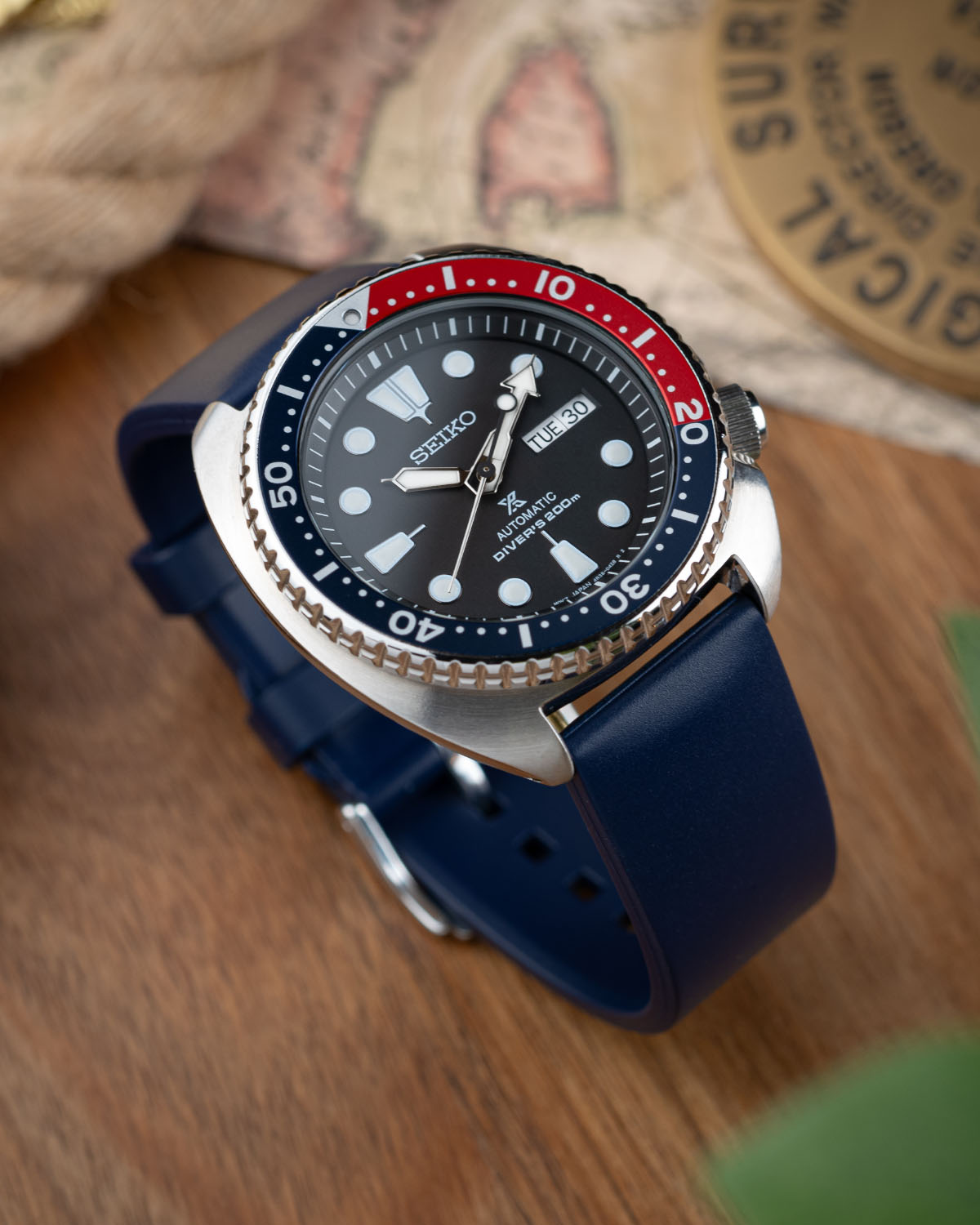 Hirsch PURE Natural Rubber Strap - Blue