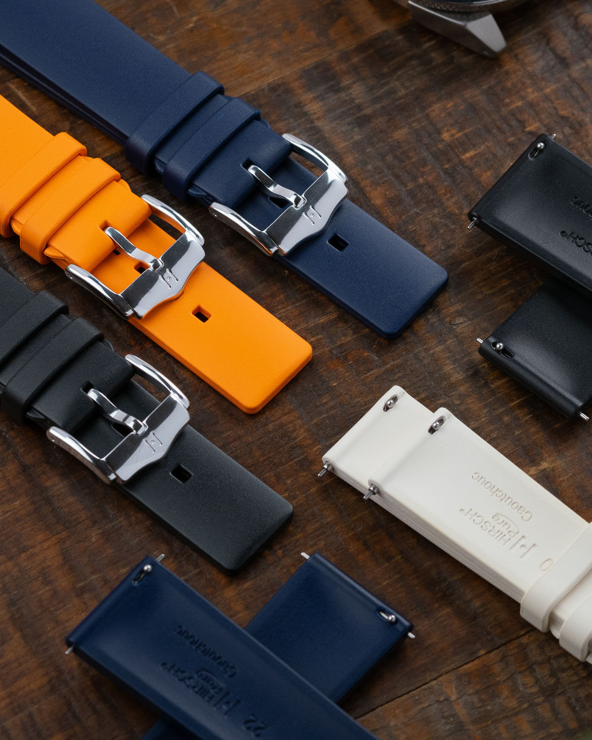Hirsch PURE Natural Rubber Strap - Orange