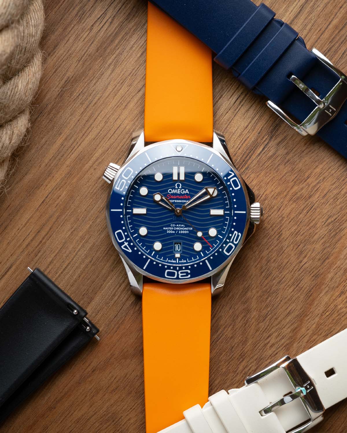 Hirsch PURE Natural Rubber Strap - Orange