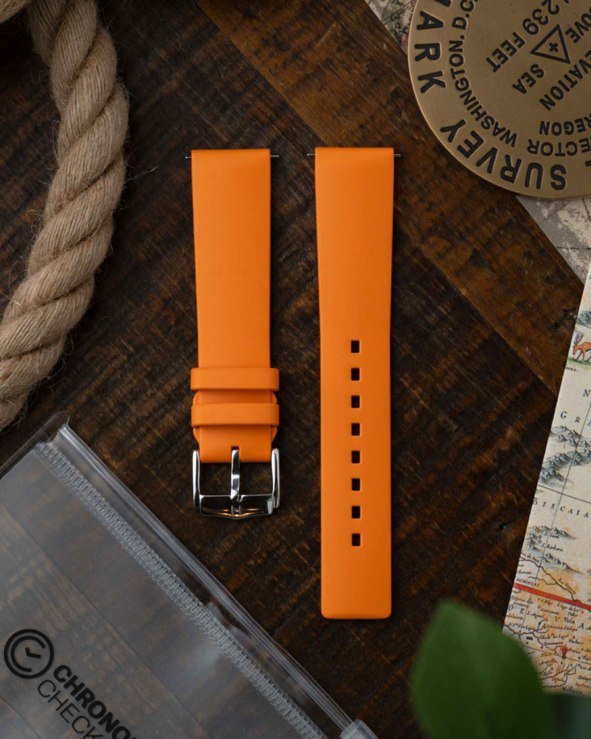 Hirsch PURE Natural Rubber Strap - Orange