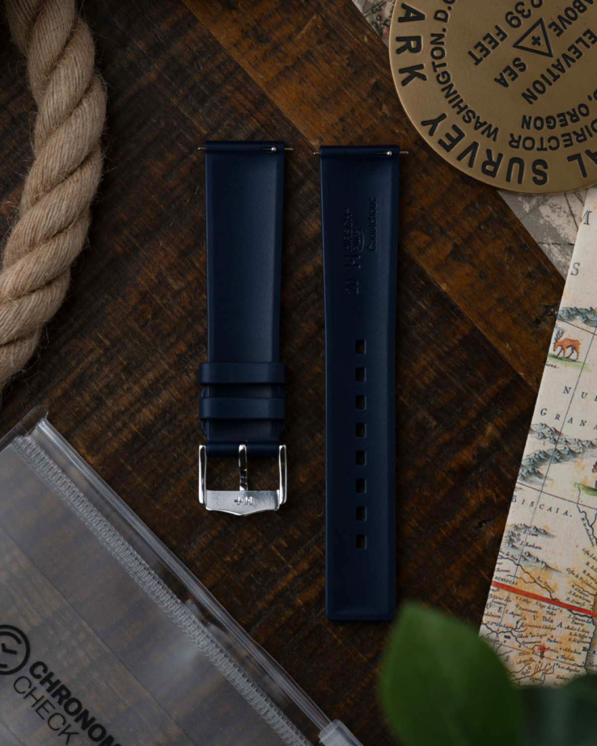 Hirsch PURE Natural Rubber Strap - Blue