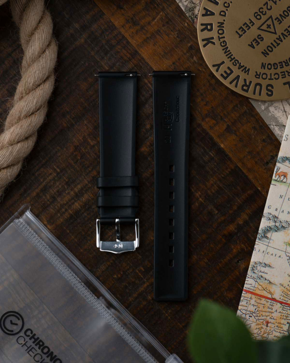 Hirsch PURE Natural Rubber Strap - Black