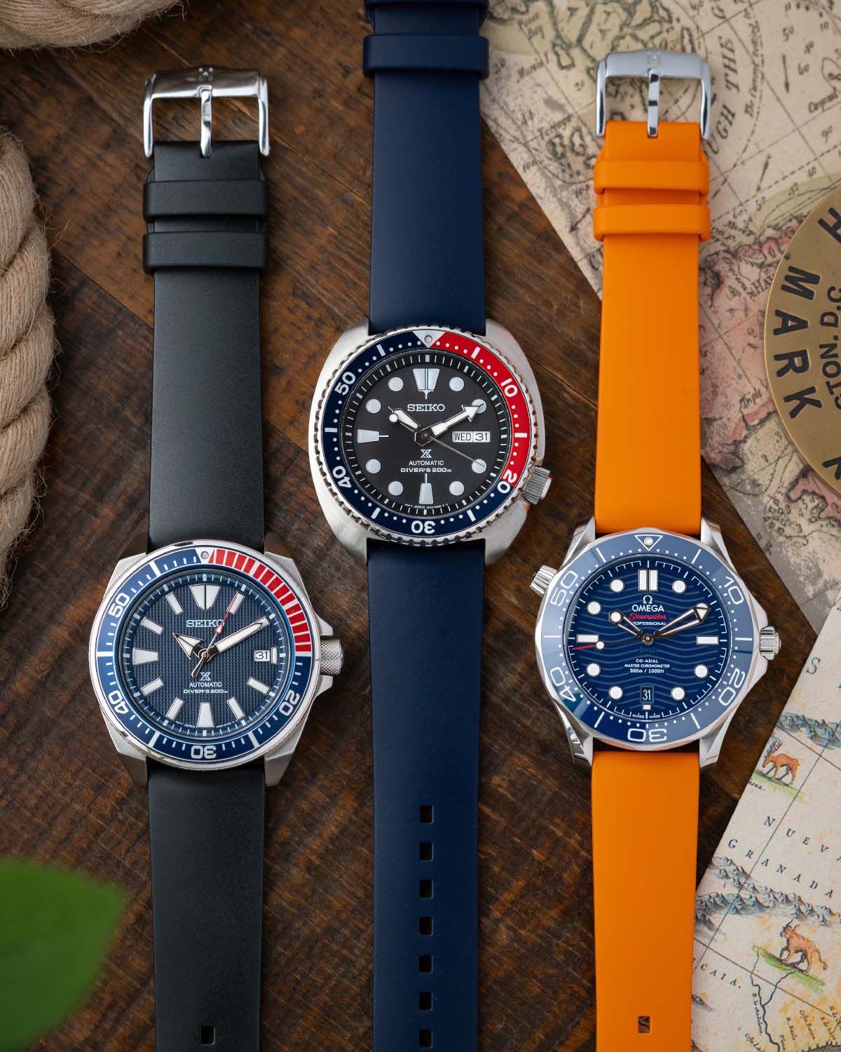 Hirsch PURE Natural Rubber Strap - Orange