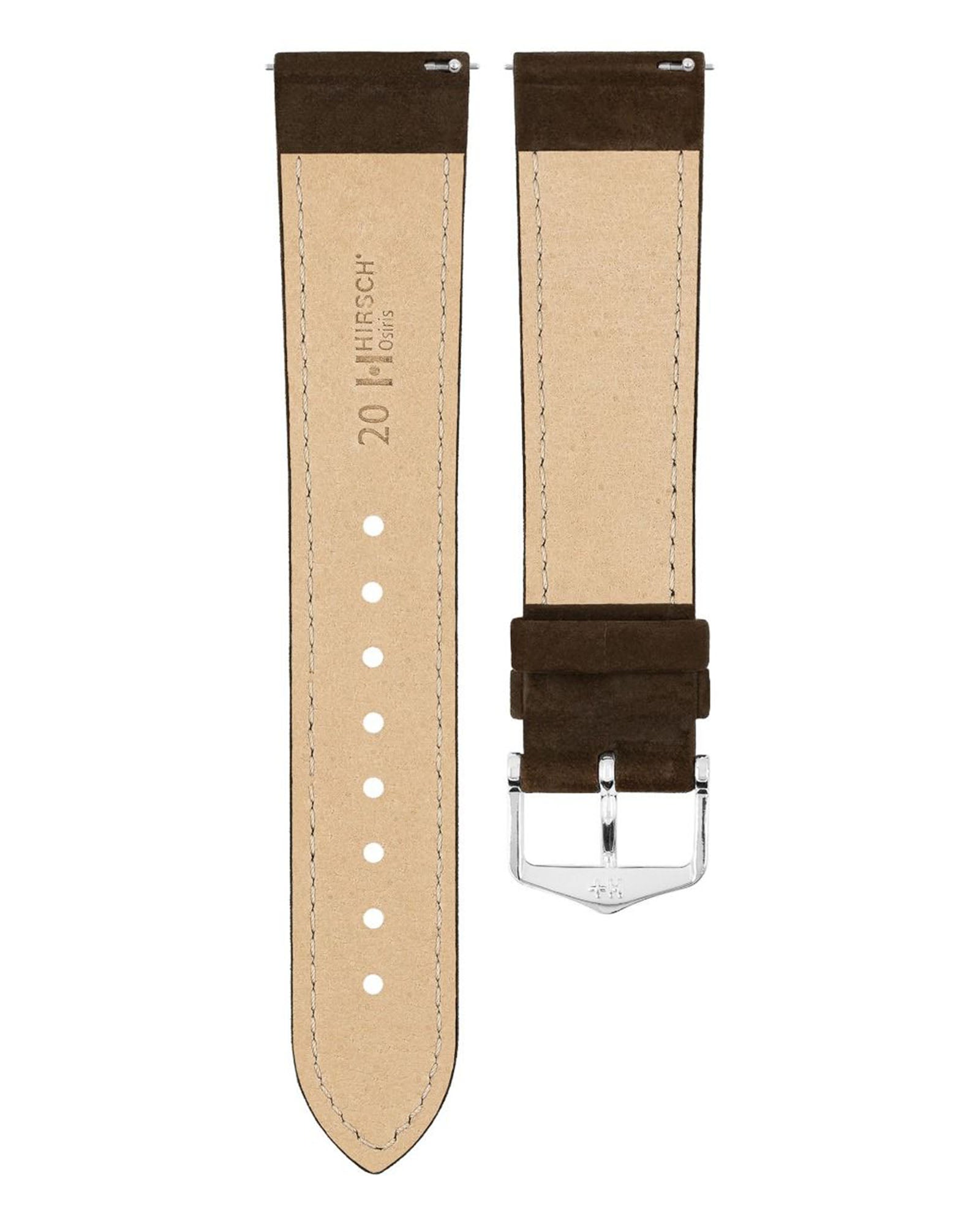 Hirsch OSIRIS Brown Nubuck Calf Leather Watch Strap