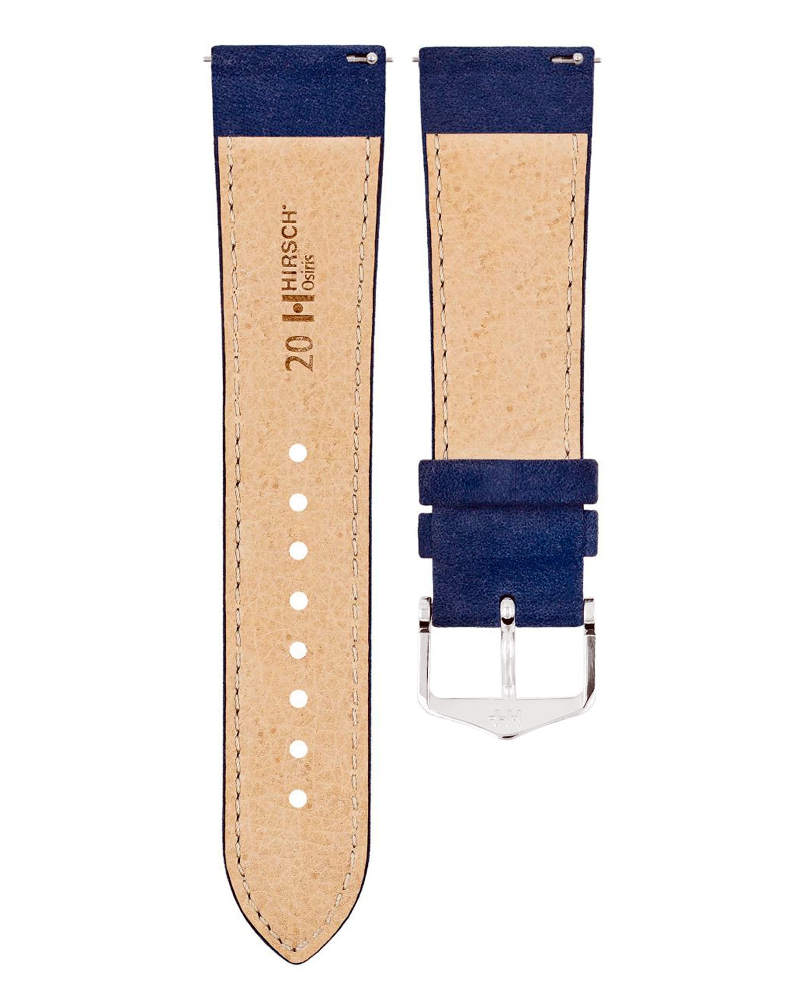 Hirsch OSIRIS Navy Nubuck Calf Leather Watch Strap