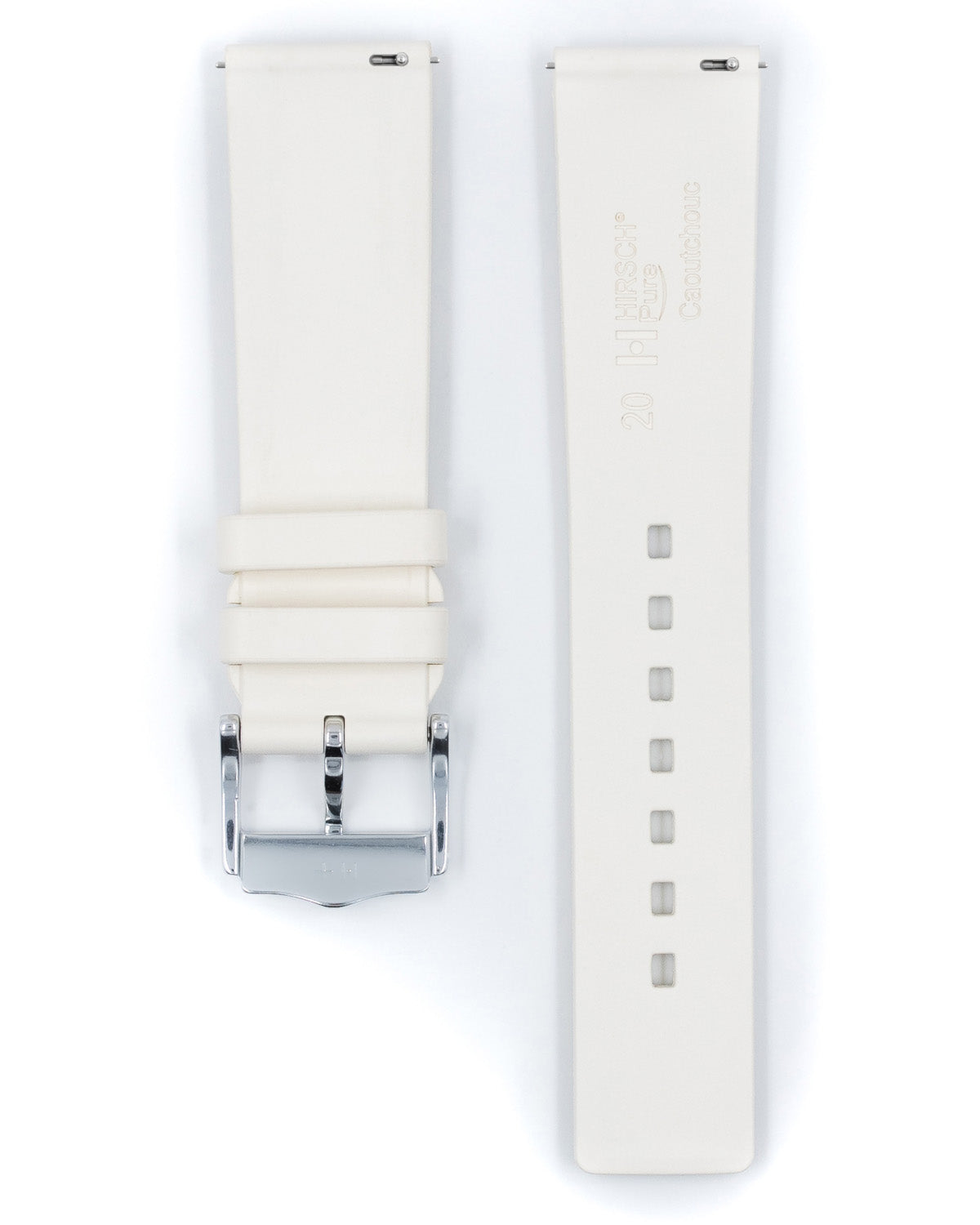 Hirsch PURE Natural Rubber Strap - White