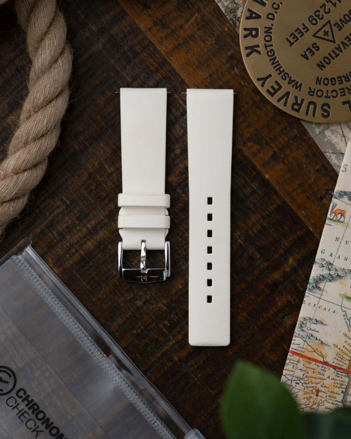 Hirsch PURE Natural Rubber Strap - White